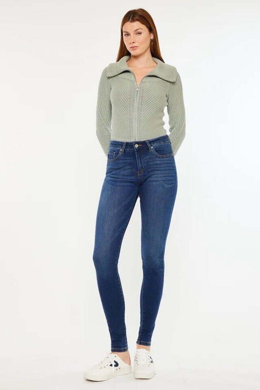 Kancan Annaka Mid Rise Super Skinny Jeans Womens 25 Medium Wash Stretch